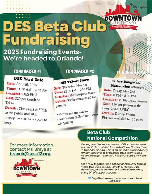 DES Beta Club Fundraising