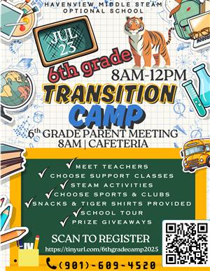 6th Grade Transition Camp 2025