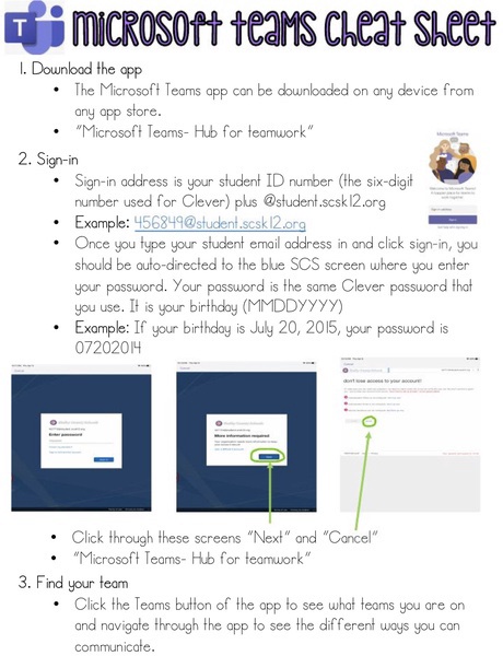Microsoft TEAMS Cheat Sheet