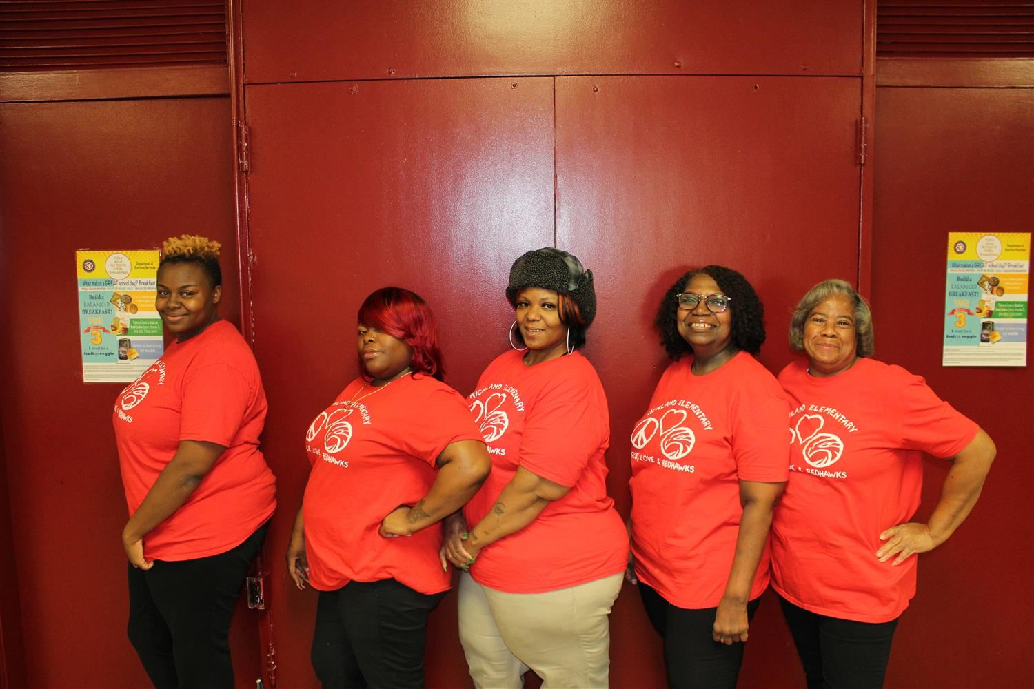 Our 5 wonderful cafeteria staff. They do such an excellent job of providing nutrition for our students.