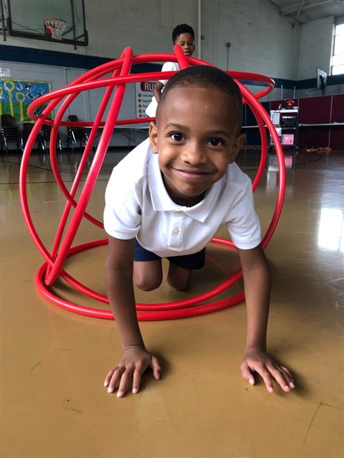 Happy student in PE 
