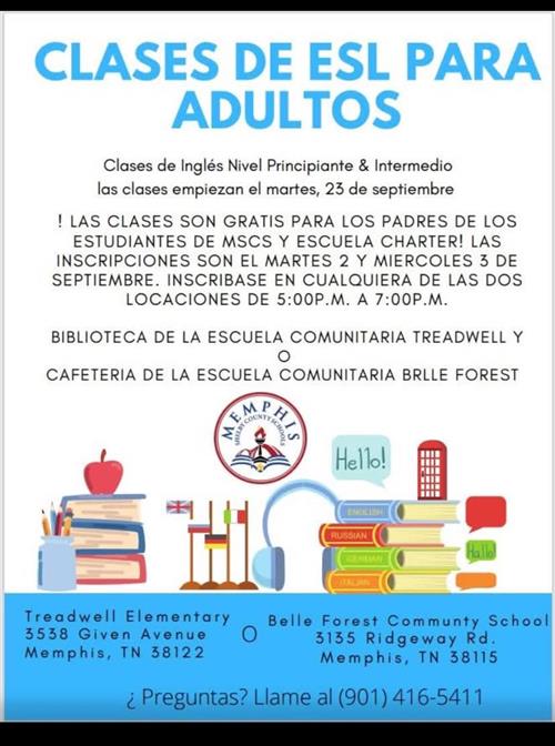 Clases de ESL pra adultos