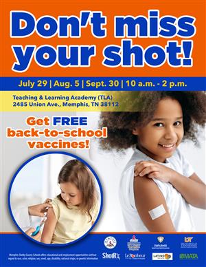 English version of flyer with information about free vaccines
